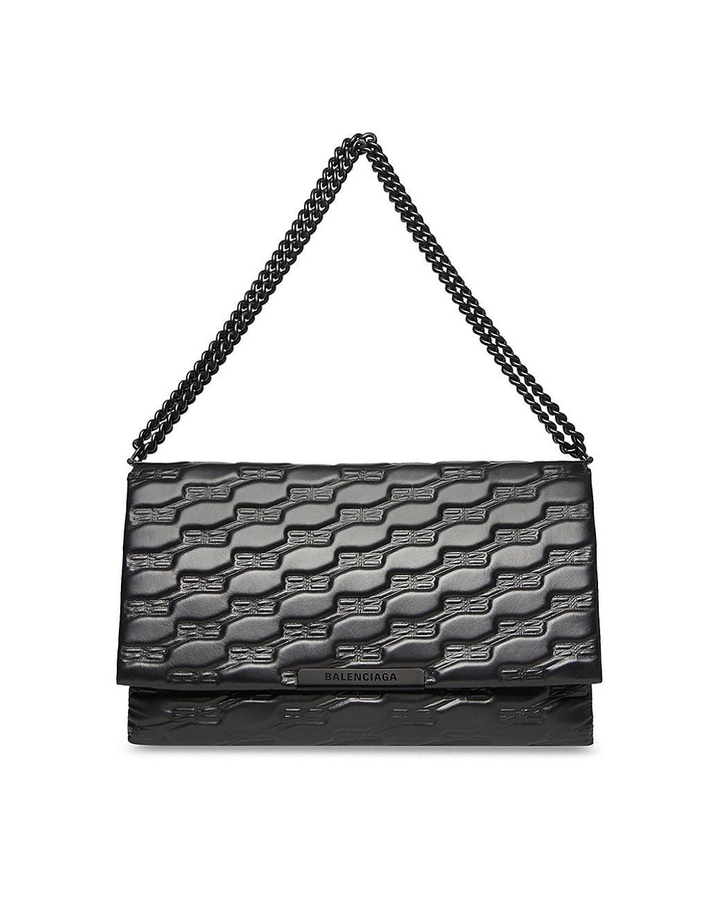 Balenciaga Le Cagole Mini Bag with Chain Bb Monogram Denim - Black - Women's - Cotton