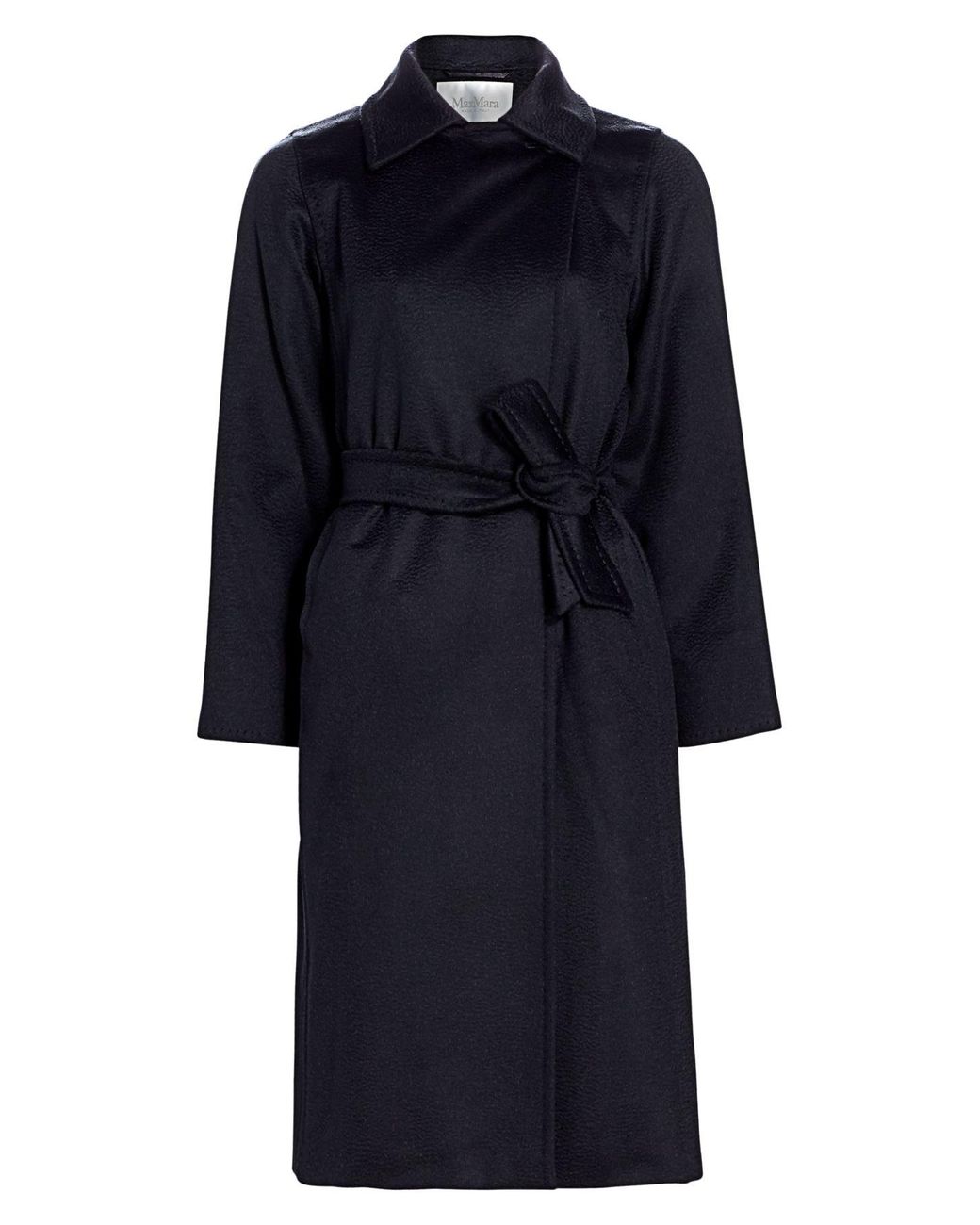 Max Mara Manuela Camel Hair Icon Wrap Coat in Ultramarine (Black) - Lyst