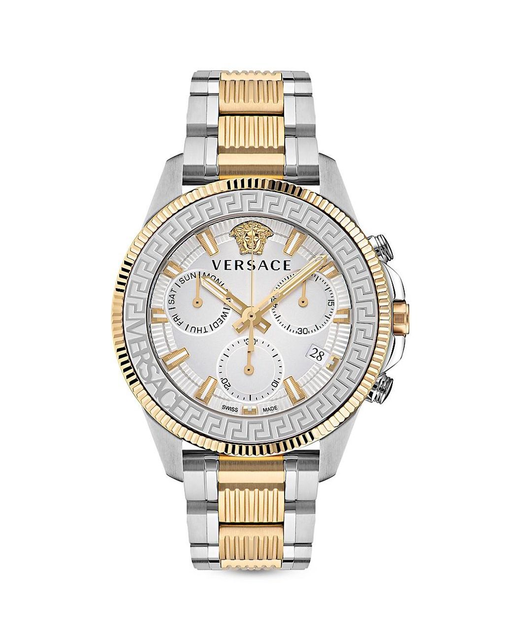 Versace Greca Action Ip Yellow Gold & Stainless Steel Chronograph