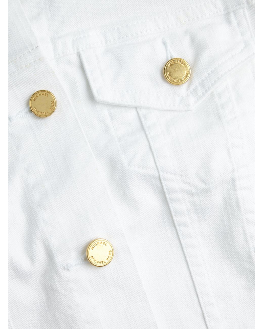 Michael kors white denim jacket with gold buttons Clearance
