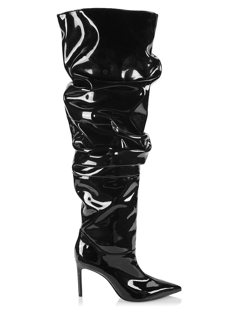 SCHUTZ SHOES Ashlee Patent Leather Slouchy Boots in Black | Lyst