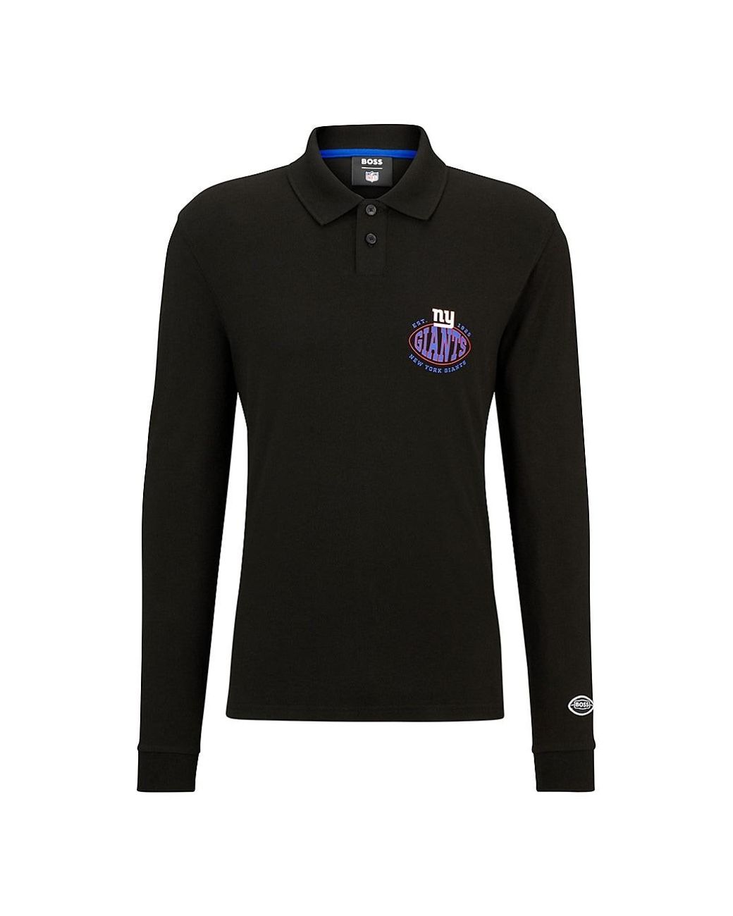 Boss Men's Boss x NFL Cotton-piqué Polo Shirt with Collaborative Branding - New York Giants Black - Size XL