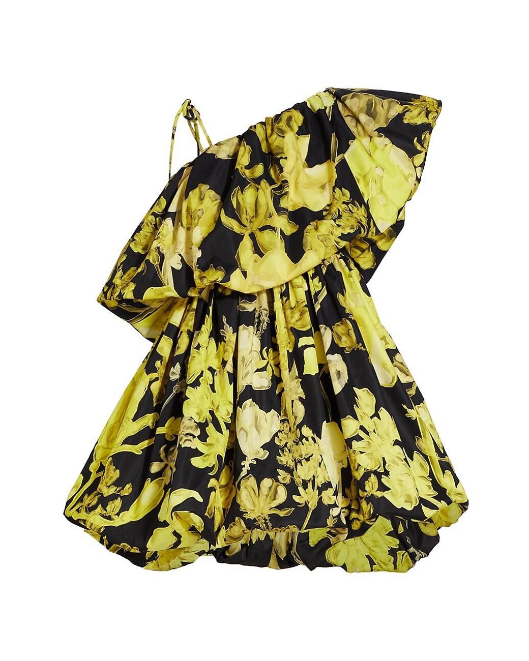 Kika Vargas Synthetic Delphine Floral Mini Dress in Yellow Lyst