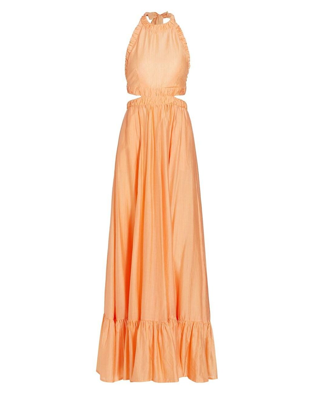Sabina Musayev Sierra Cut-out Halter Maxi Dress in Orange | Lyst