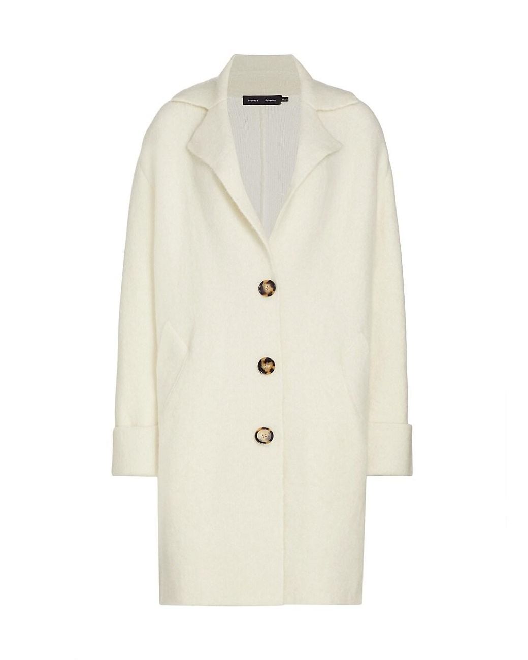 Proenza Schouler Alpaca-blend Long Coat in White | Lyst