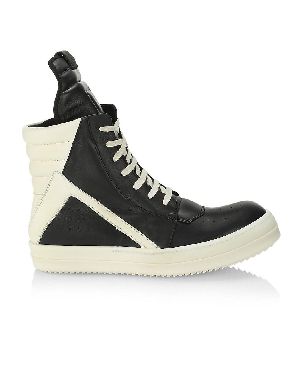 Rick Owens Leather Geo Basketball Sneakers in Black for Men | Lyst