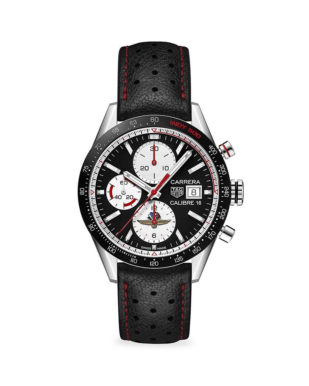 Tag Heuer Carrera Indy Limited Edition 41mm Stainless Steel Tachymeter Leatherstrap Watch in