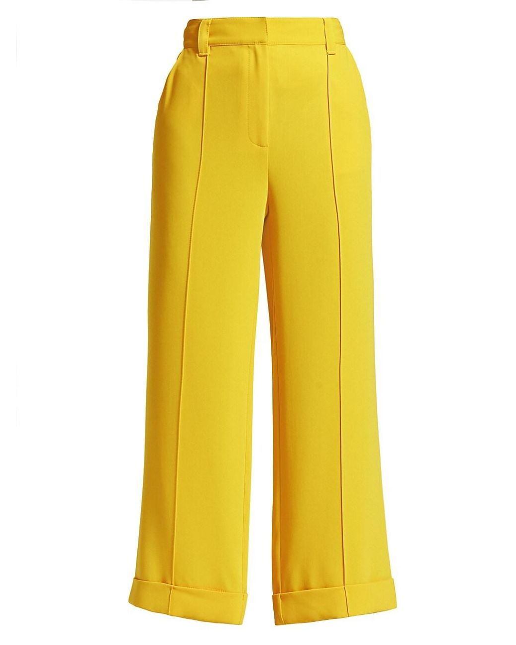 Cinq À Sept Synthetic Kris Cropped Flare Pants in Yellow | Lyst