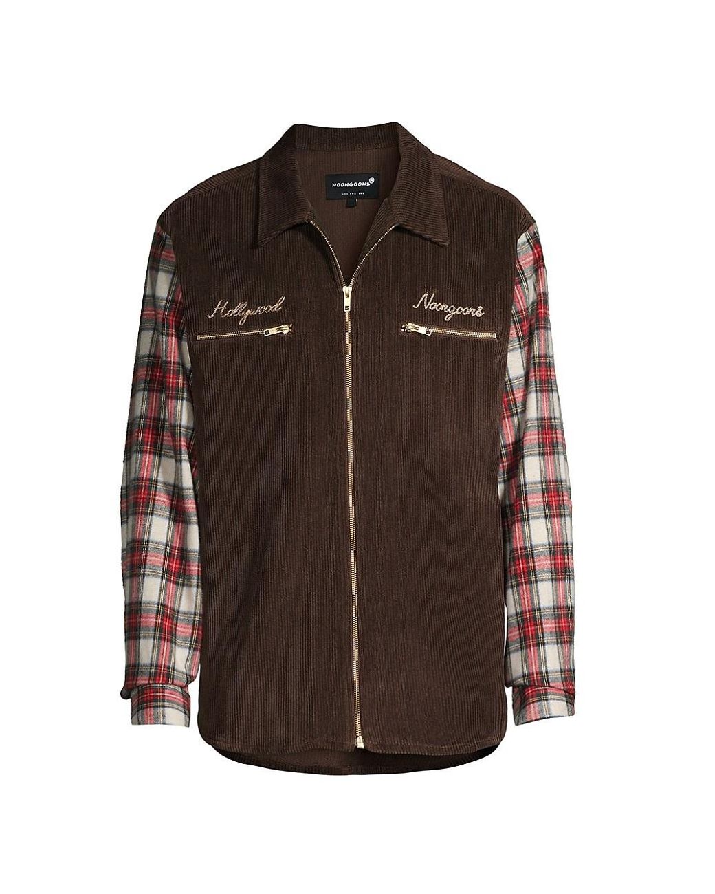 Noon Goons Roy Rogers Zip-up Corduroy Shirt in Brown for Men