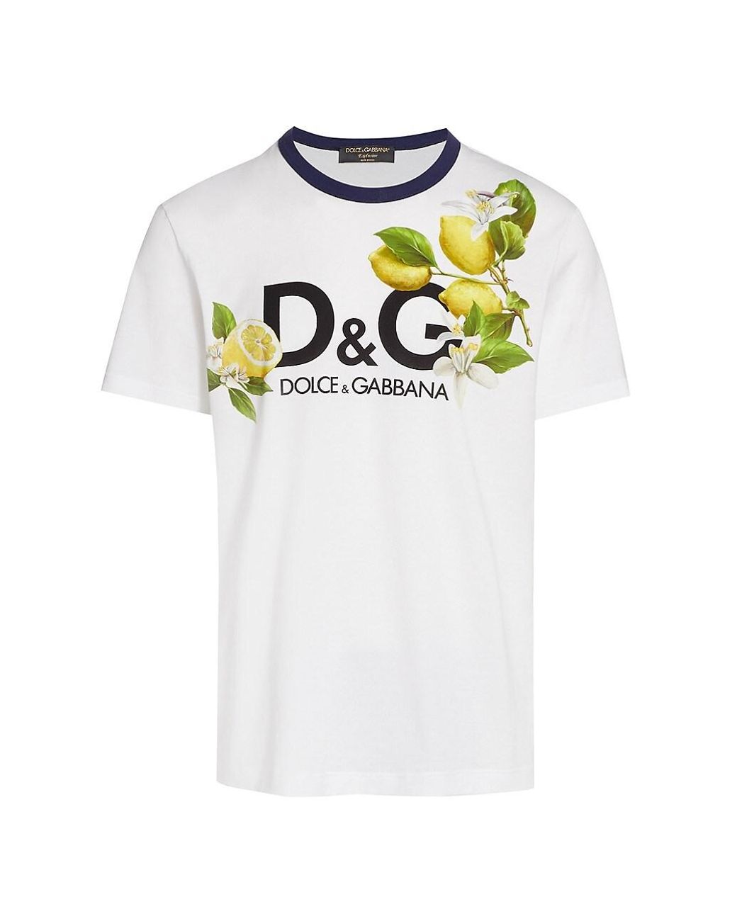 Dolce & Gabbana Lemon-print Logo T-shirt in White for Men | Lyst