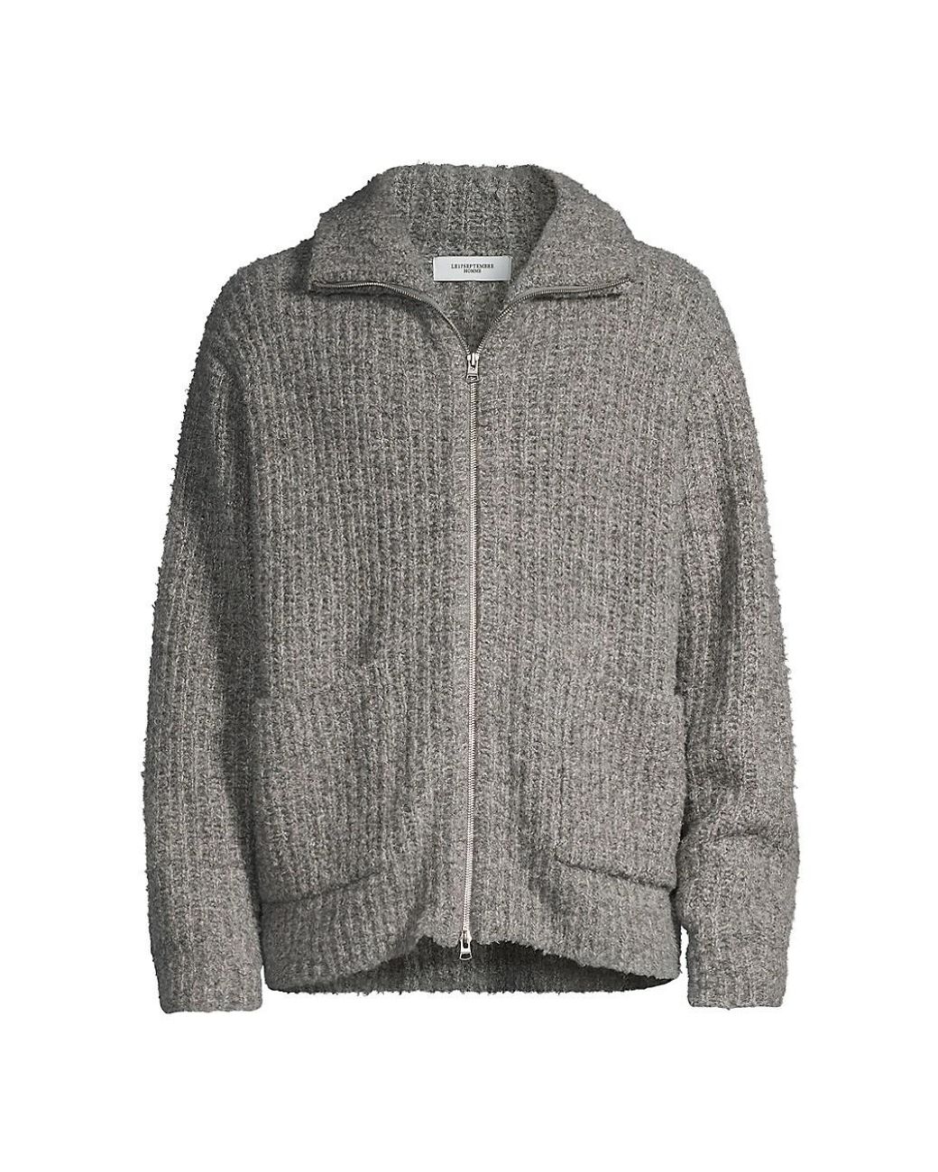 LE17SEPTEMBRE Two-way Zip Wool Cardigan in Gray for Men | Lyst