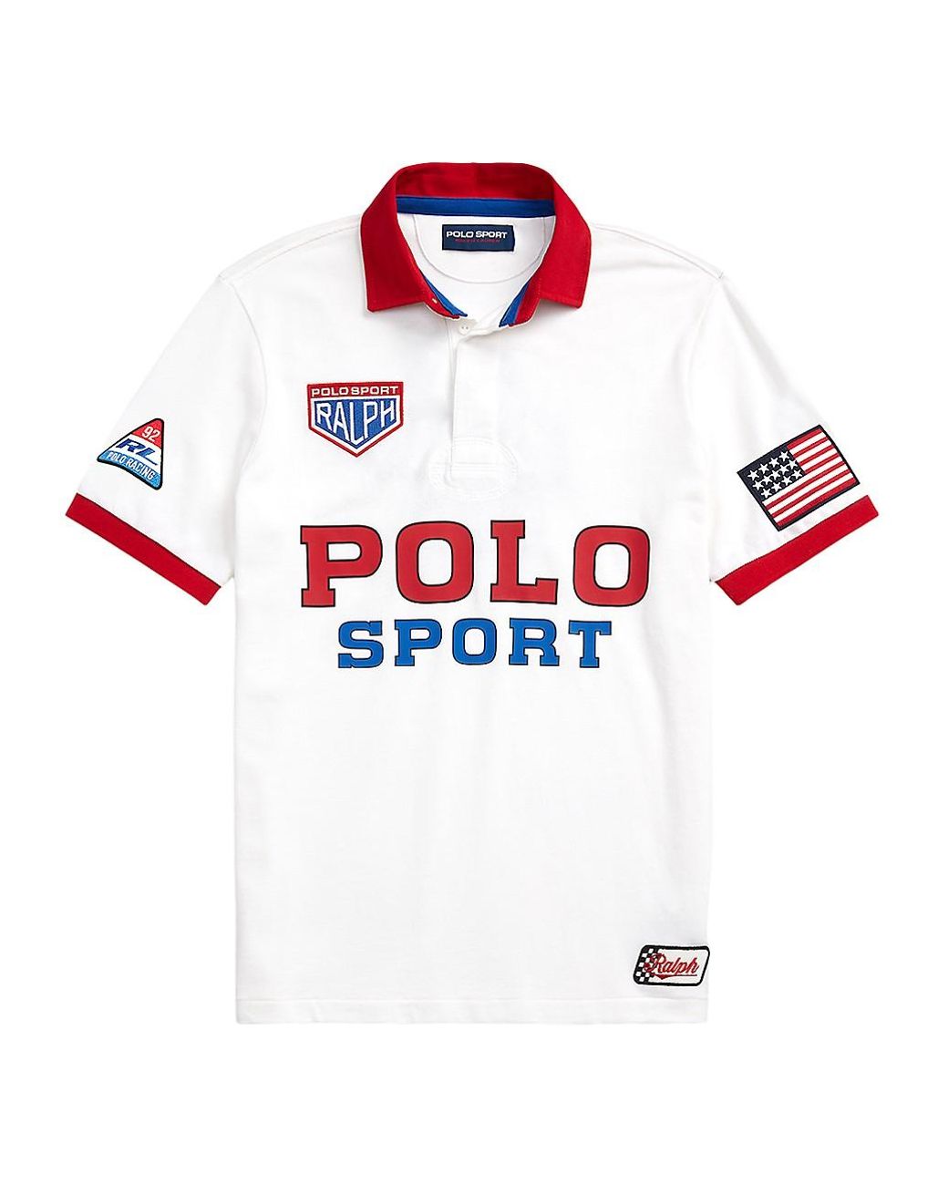 Polo Ralph Lauren Racing Logo Rugby Shirt in White for Men | Lyst