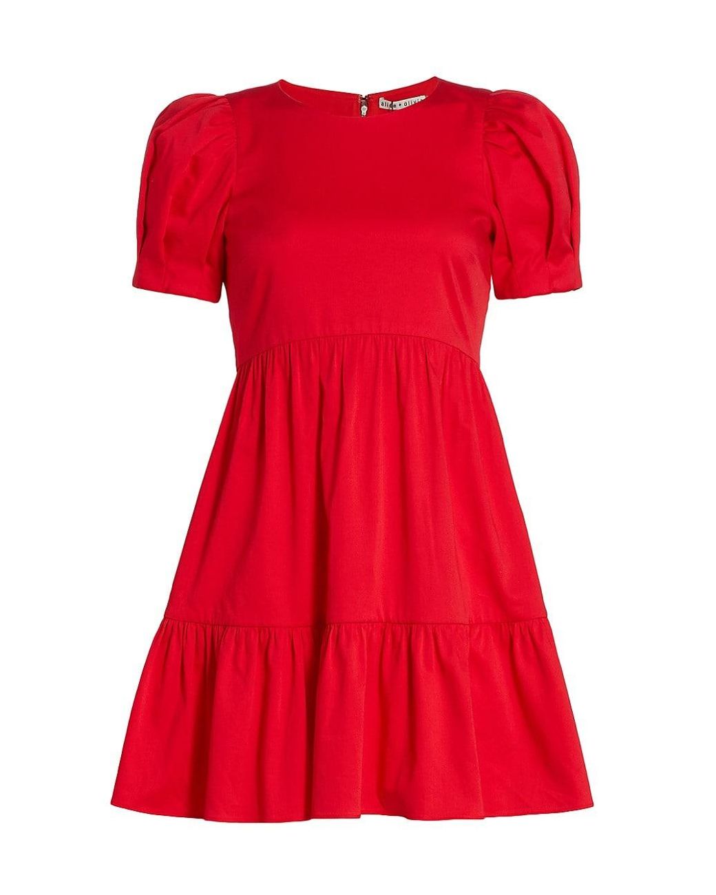 Alice + Olivia Ann Curved Empirewaist Tiered Cotton Minidress Lyst