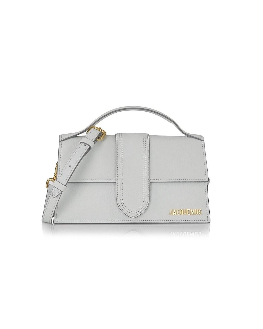 Jacquemus Le Grand Bambino Leather Top Handle Bag in Light Grey (Gray ...