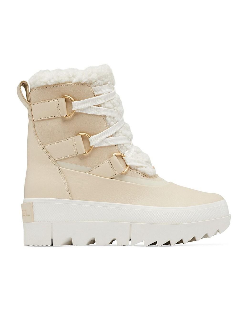 joan of arctic leather faux fur snow booties