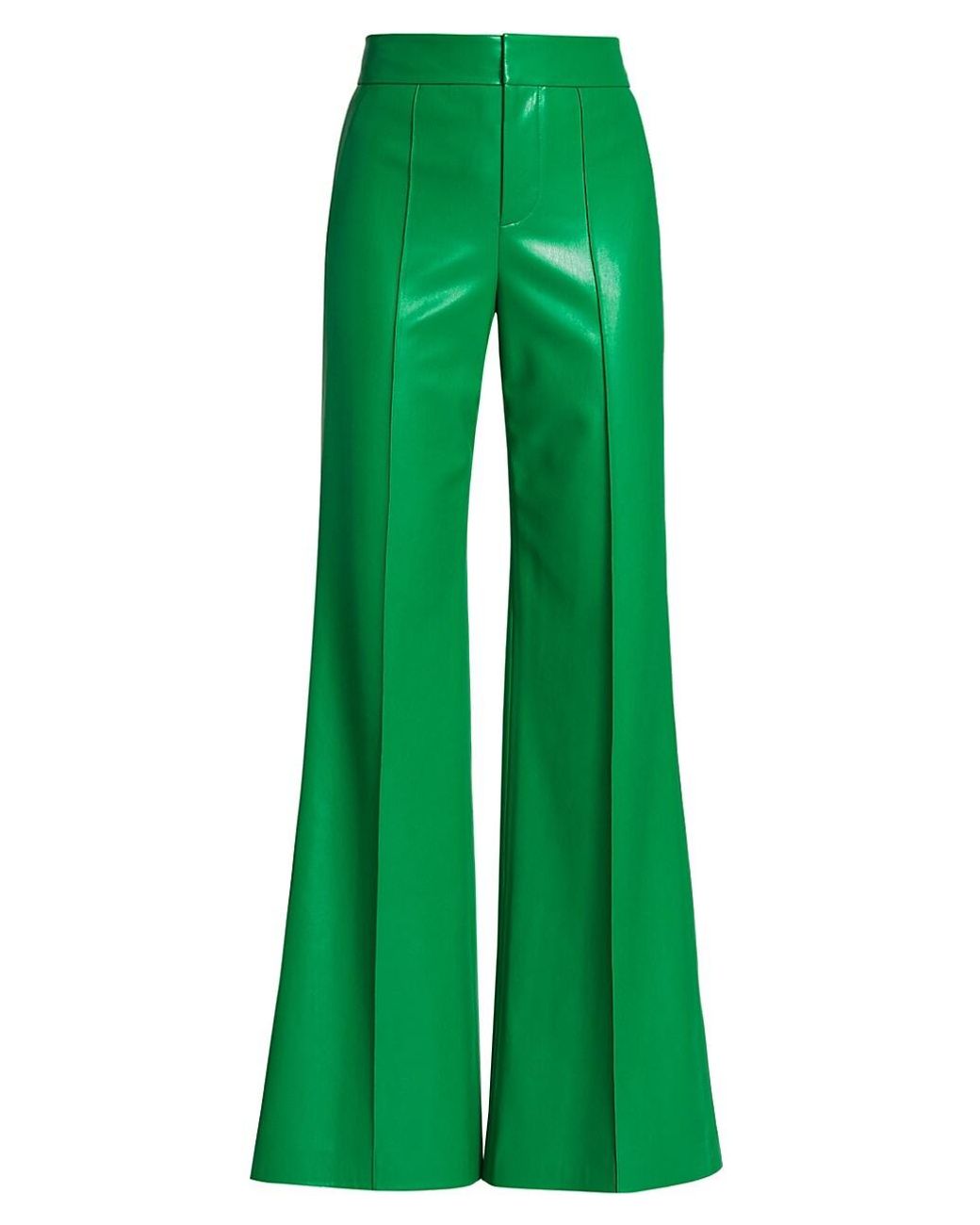 Alice + Olivia Dylan Vegan Leather Wide-leg Pants in Emerald (Green) | Lyst