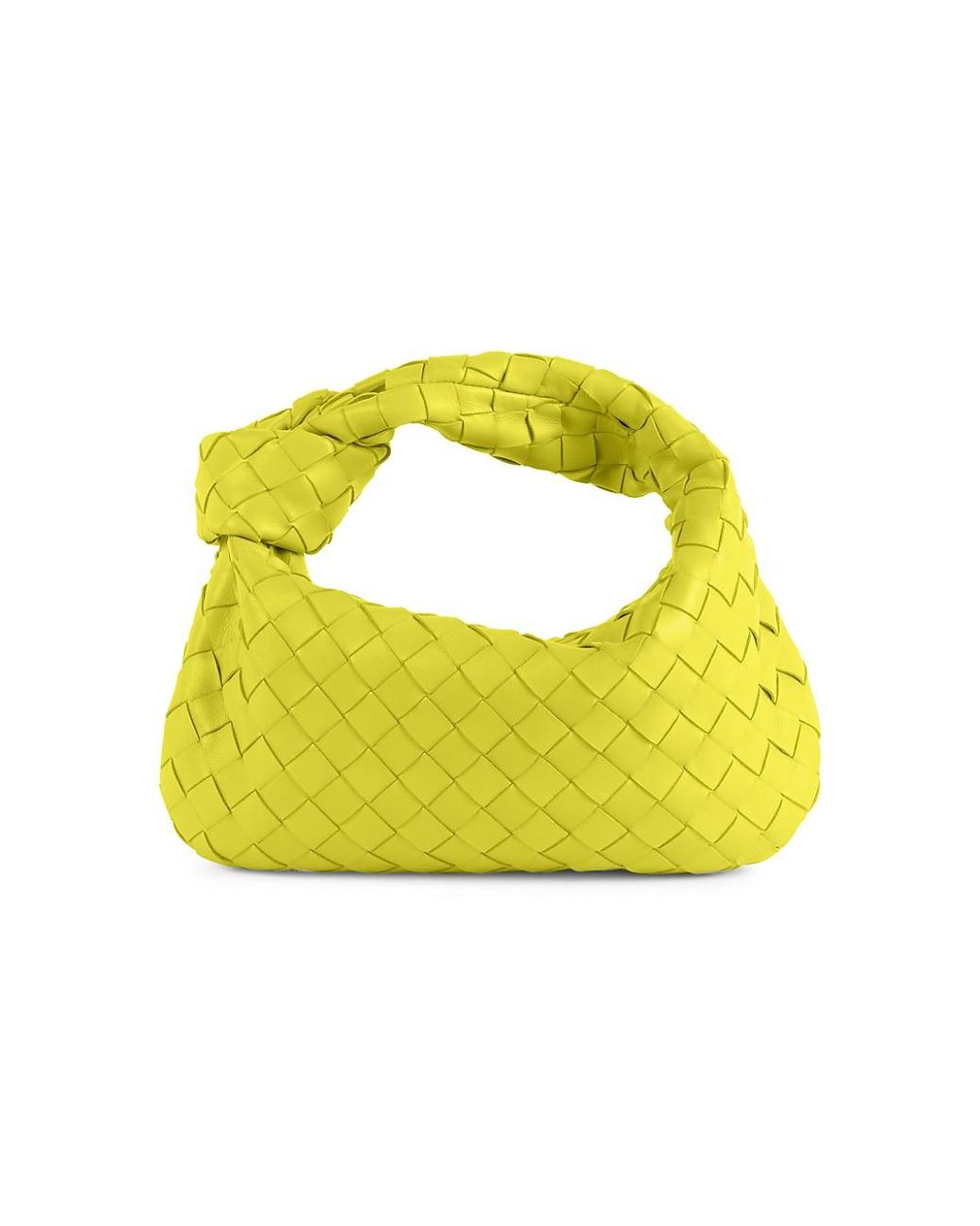 Bottega Veneta Mini Jodie Leather Hobo Bag in Yellow