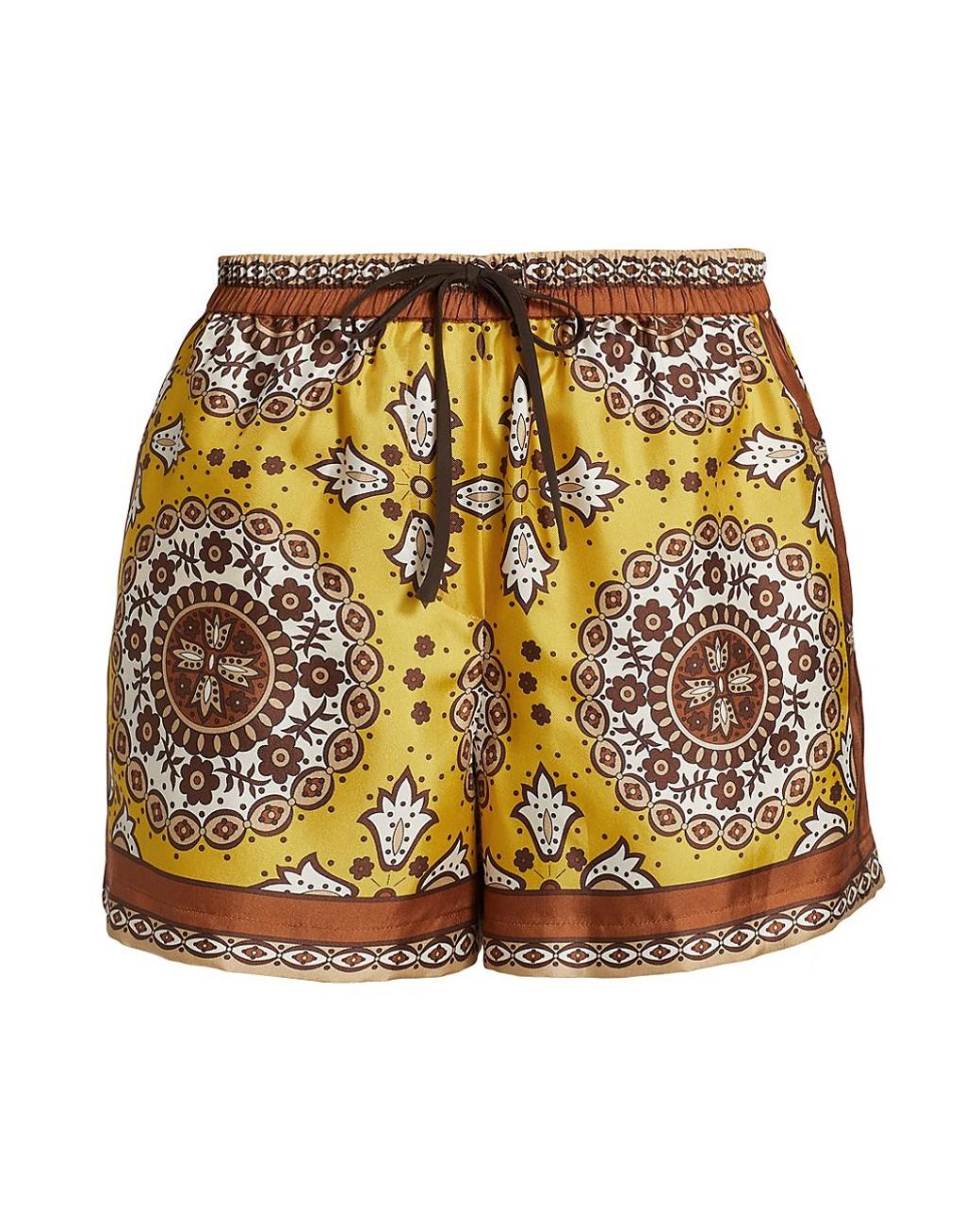 NILI LOTAN Frances printed silk-satin twill shorts
