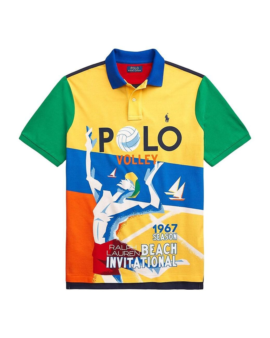 Polo Ralph Lauren Colorblock Volley Polo Shirt in Blue for Men | Lyst