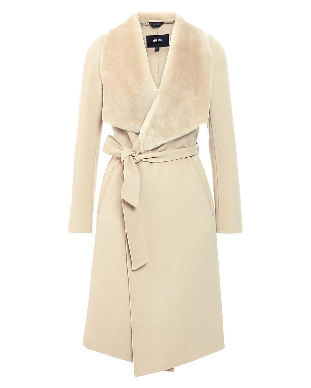 shearling wrap coat