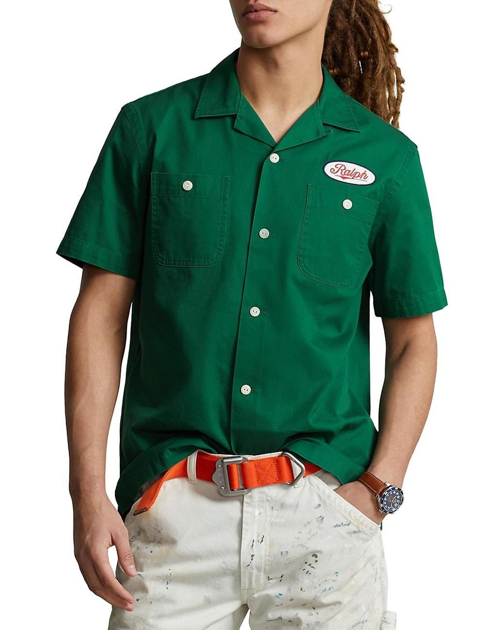 Polo Ralph Lauren Ralph's Cotton Chino Shirt in Green for Men | Lyst