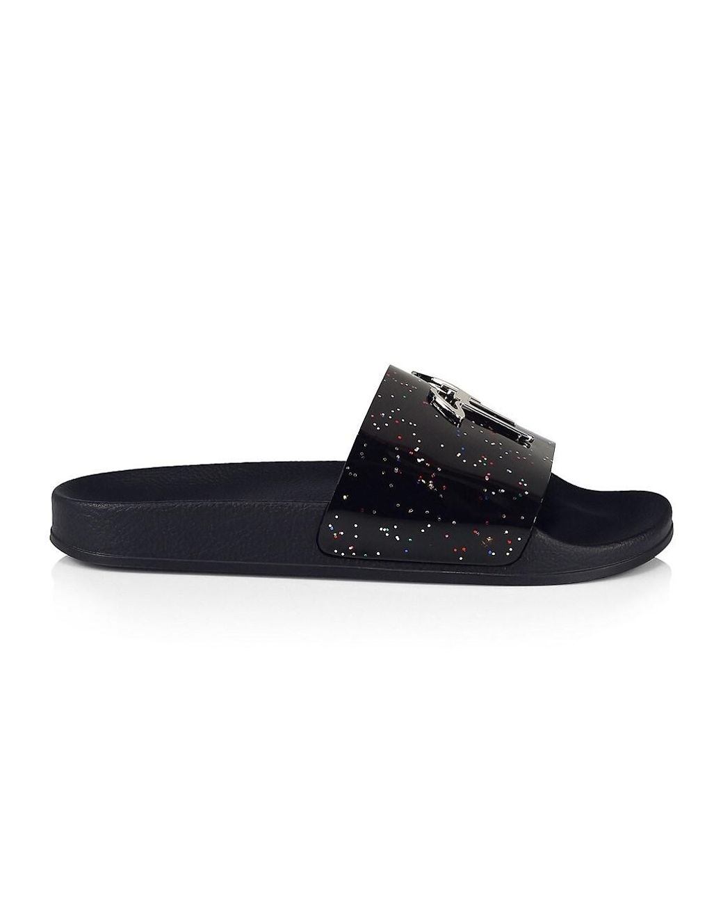 Giuseppe Zanotti Newburel Iridescent Splatter Leather Slide Sandals in Black for Men Lyst