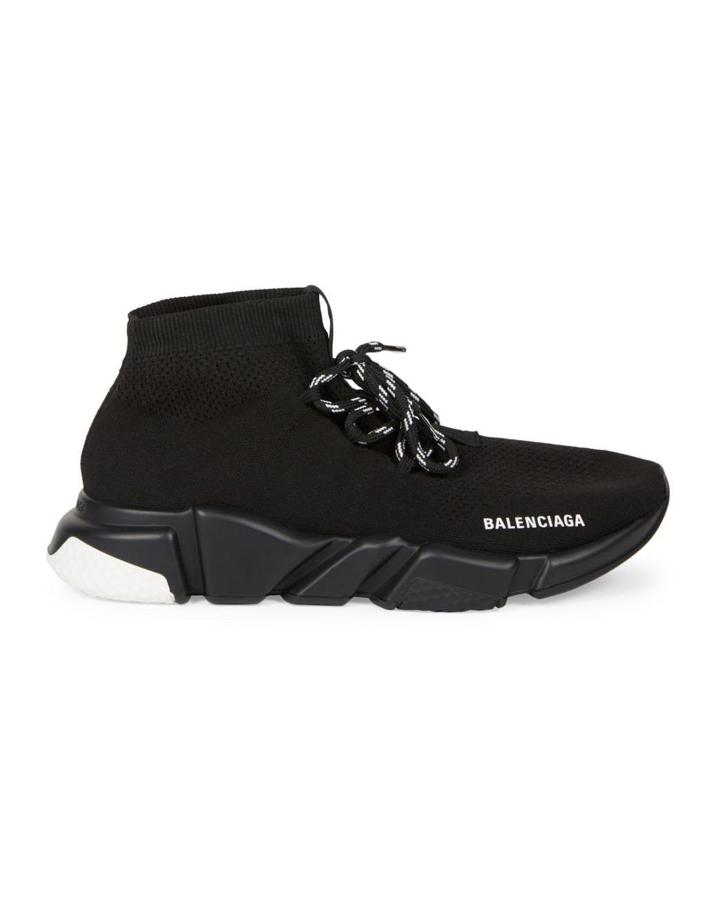 Balenciaga Synthetic Speed Lace-up Sock Sneakers in Black/White (Black ...