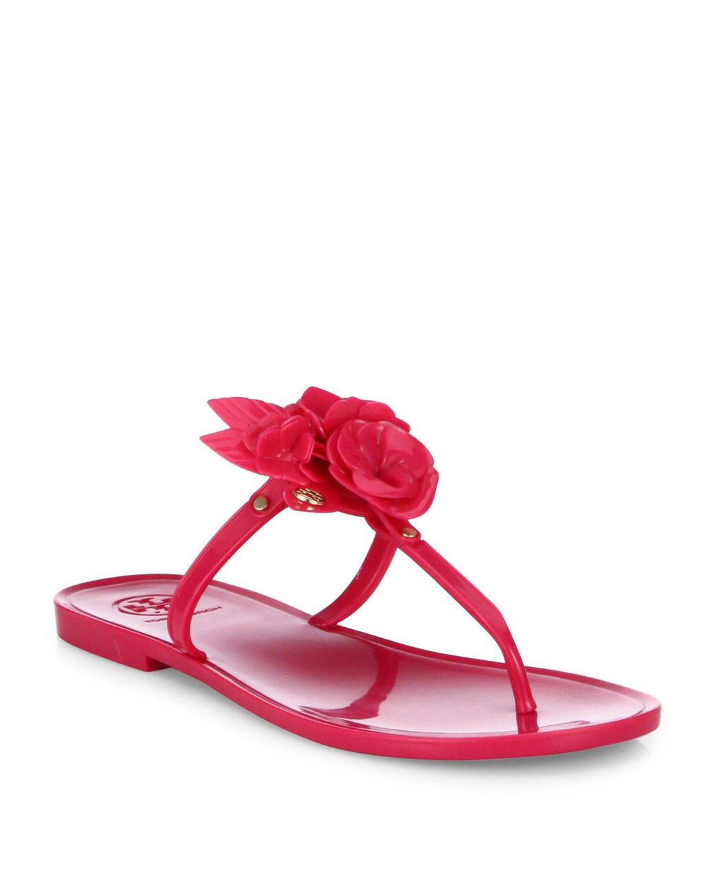 Tory Burch Blossom Jelly Thong Sandals in Pink | Lyst