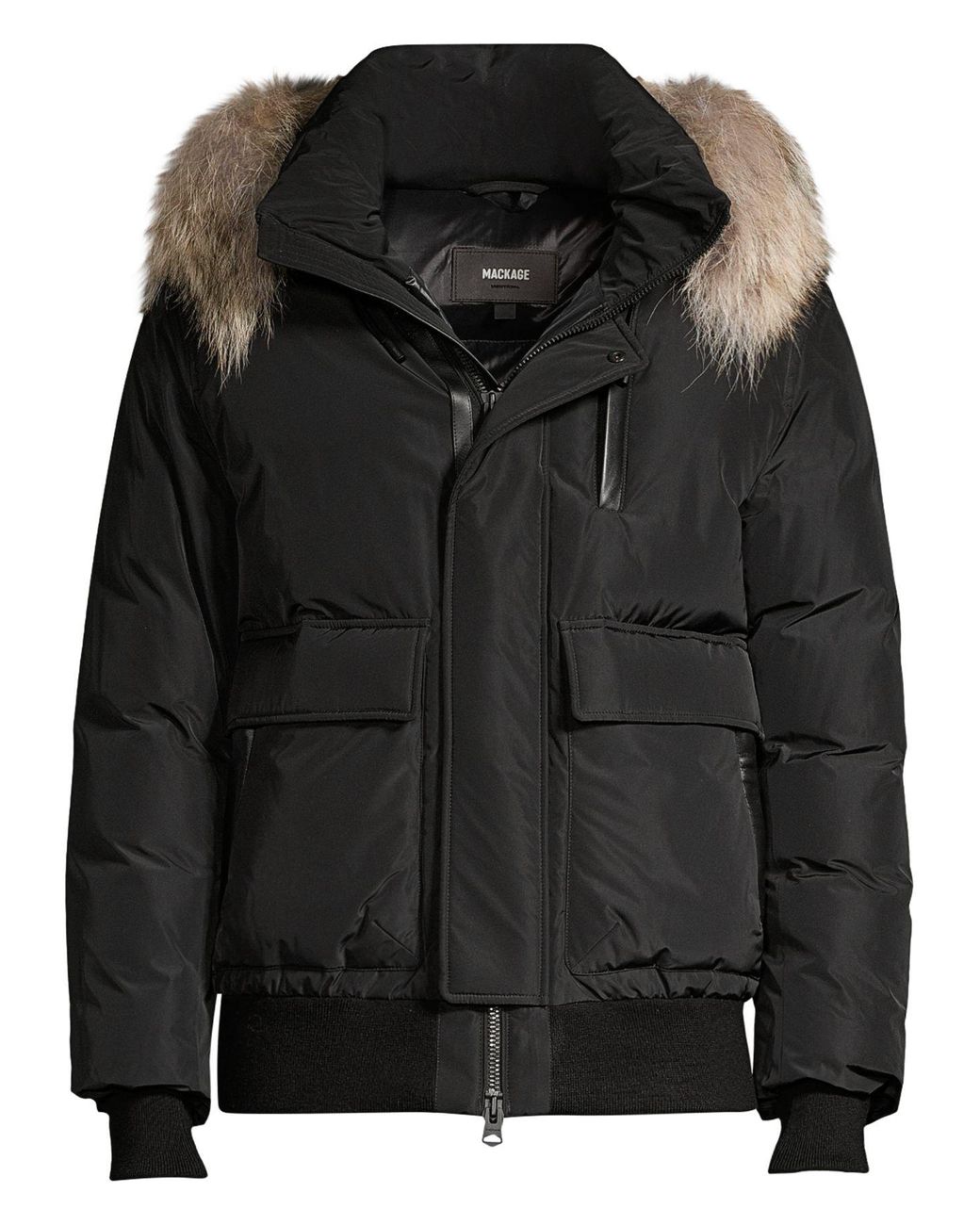 Mackage Synthetic Nathan Coyote Fur-trim Down Bomber in Black for Men ...