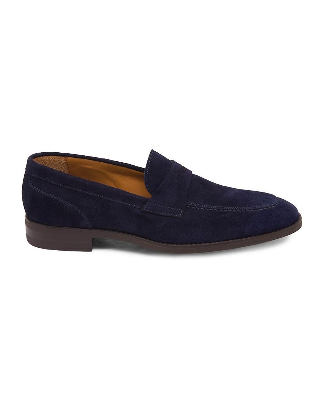 Bruno Magli Brando Suede Penny Loafers in Navy (Blue) for Men - Lyst