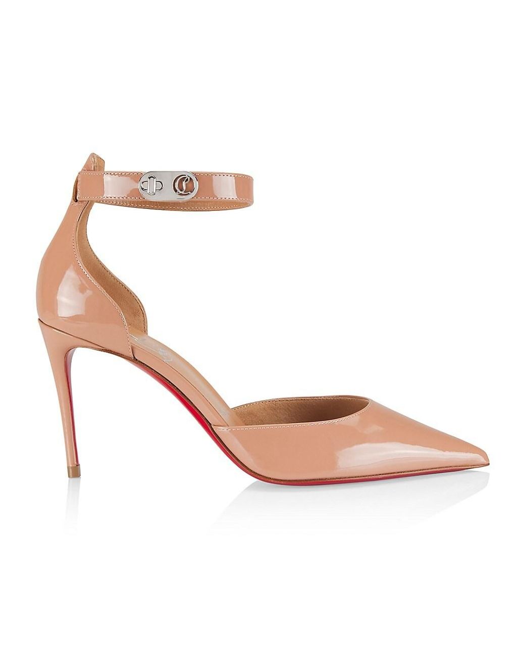 Christian Louboutin Beige Patent Leather Highness Peep Toe