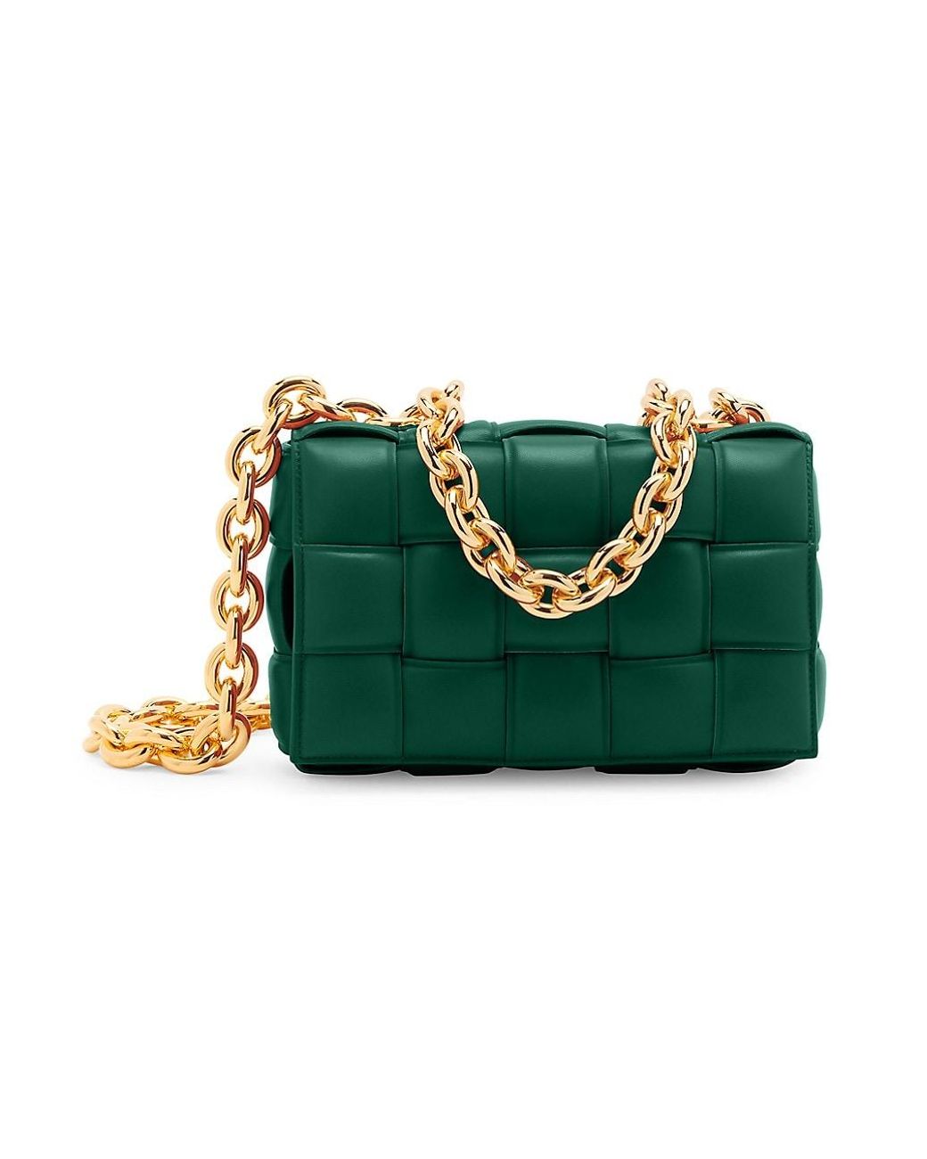 Bottega Veneta The Chain Cassette Padded Leather Shoulder Bag in Green ...