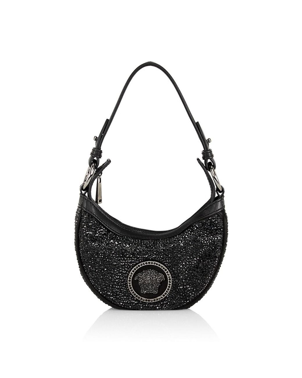 Versace Mini Crystalembellished Shoulder Bag in Black Lyst