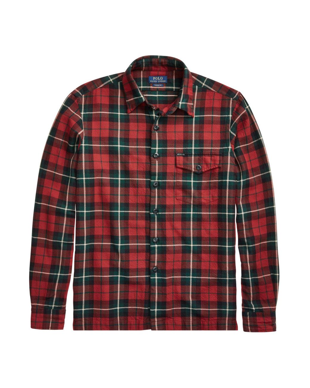 Polo Ralph Lauren Plaid Suede Elbow-patch Shirt in Red for Men | Lyst