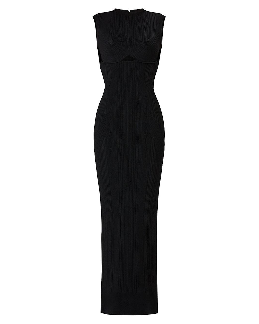 Hervé Léger Synthetic Variegated Rib Bodycon Gown in Black | Lyst