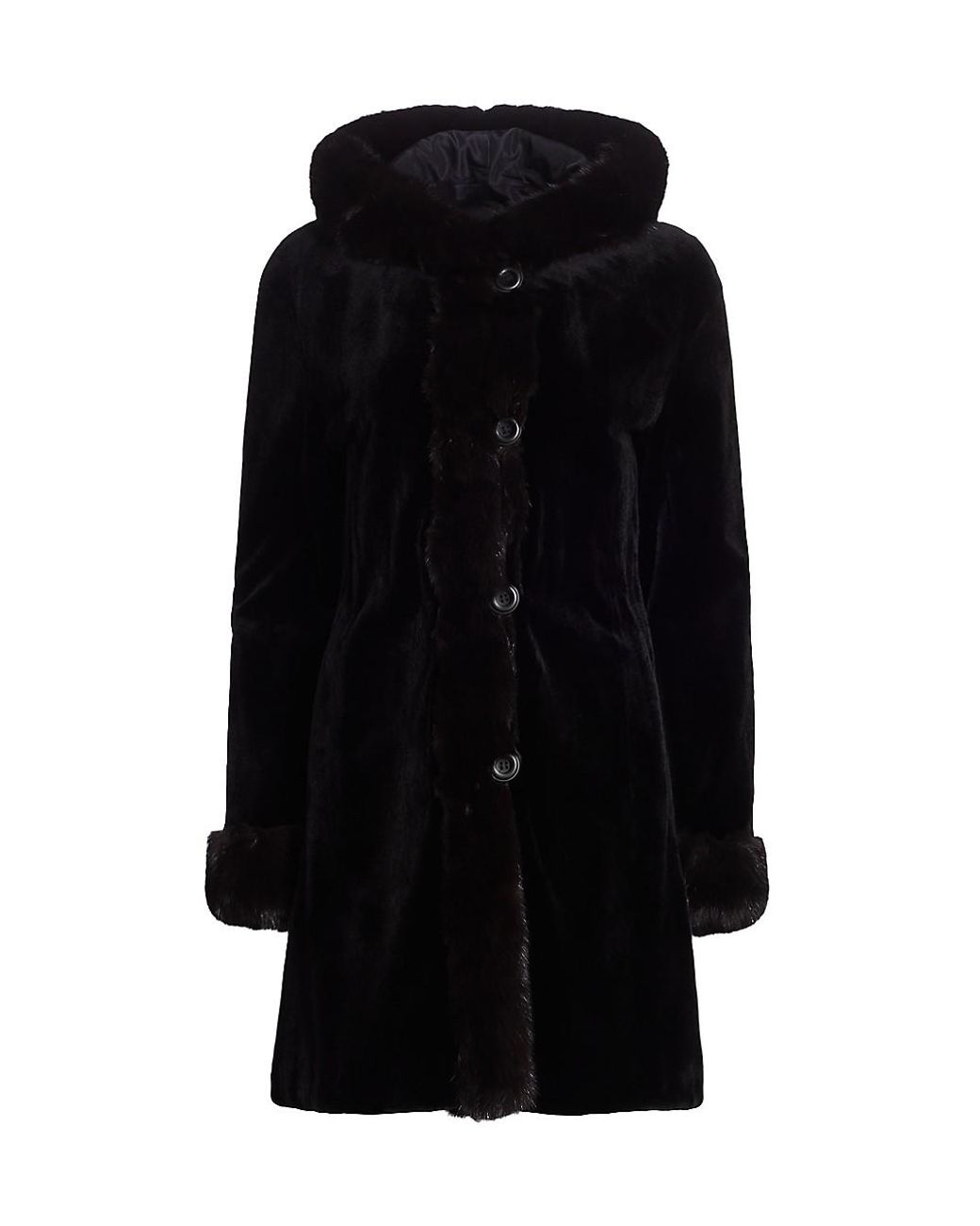 Saks Fifth Avenue Reversible Sheared Mink Fur & Sable Fur-trim Hooded ...