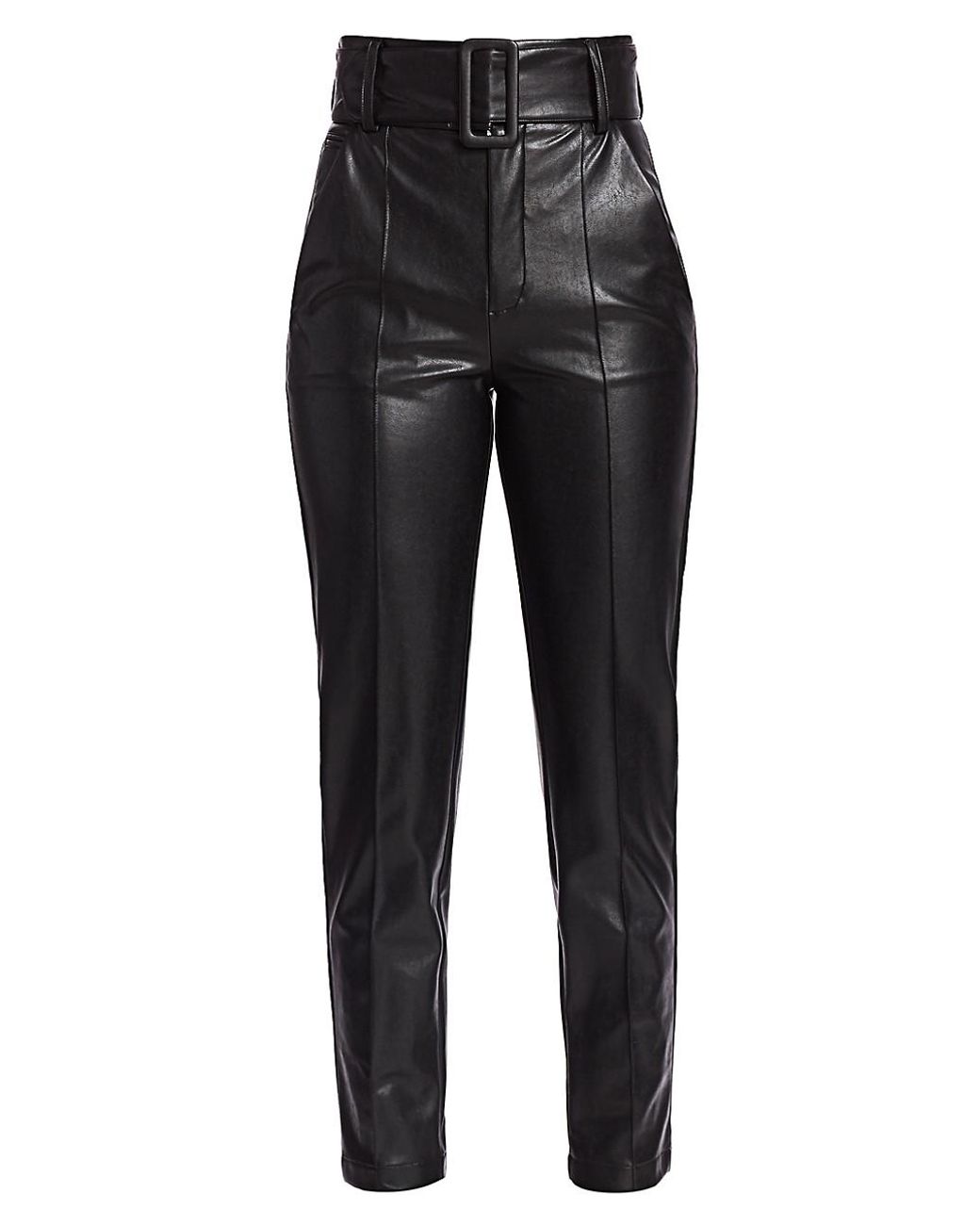 The Kooples Highwaist Belted Fauxleather Pants in Black Lyst