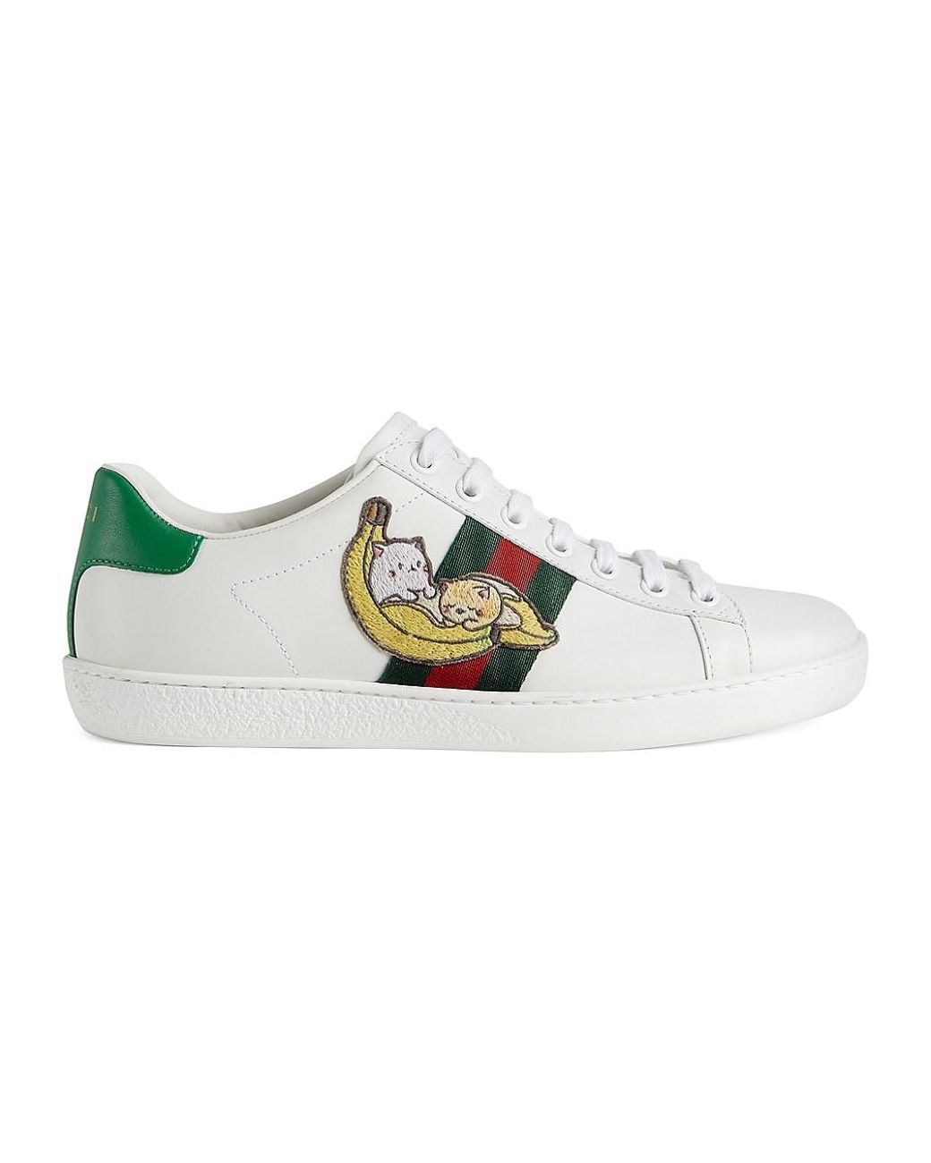 Gucci Leather Bananya X Ace Sneakers in White - Save 10% - Lyst