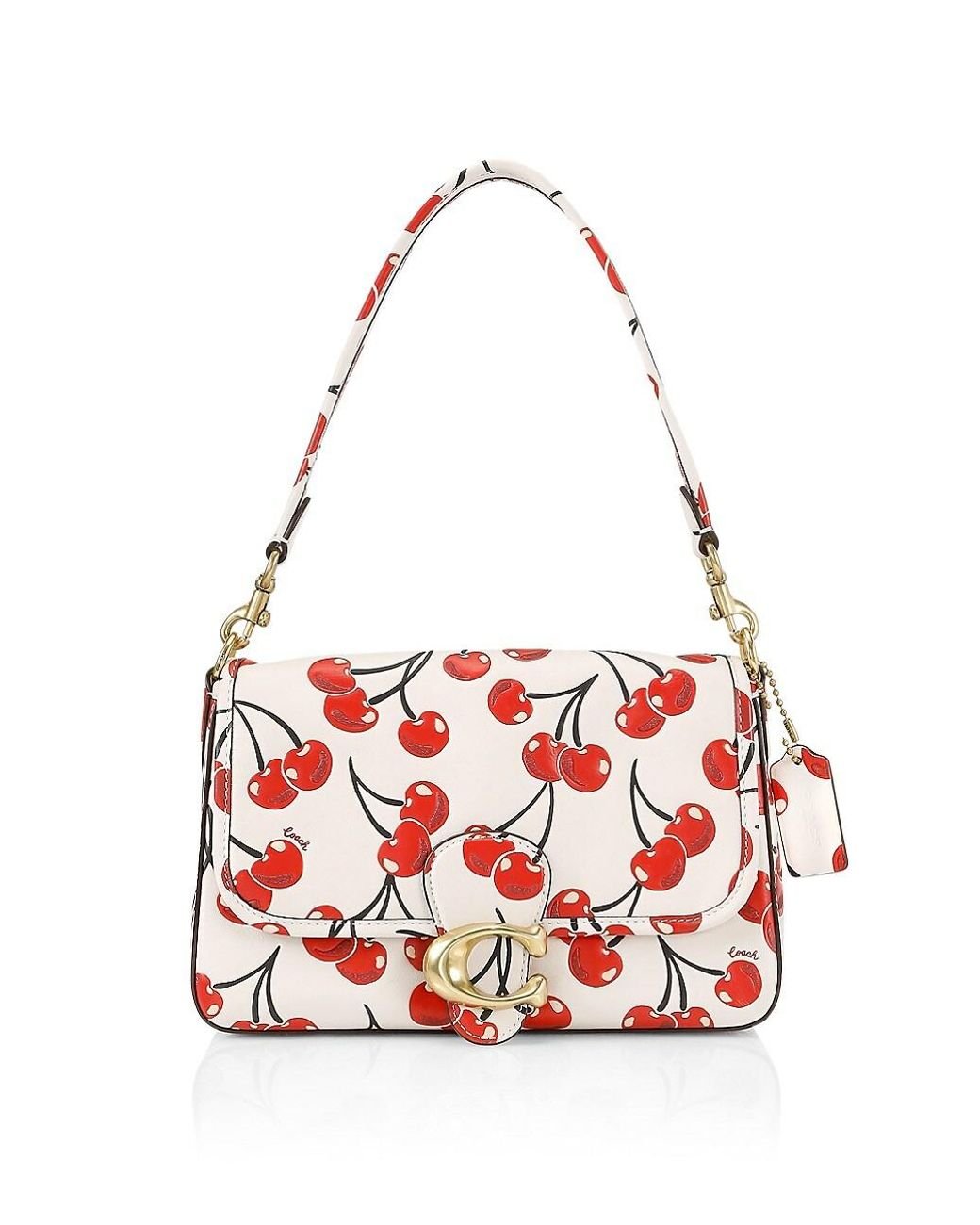 Coach Soft Tabby Cherry Print Leather Shoulder Bag Lyst