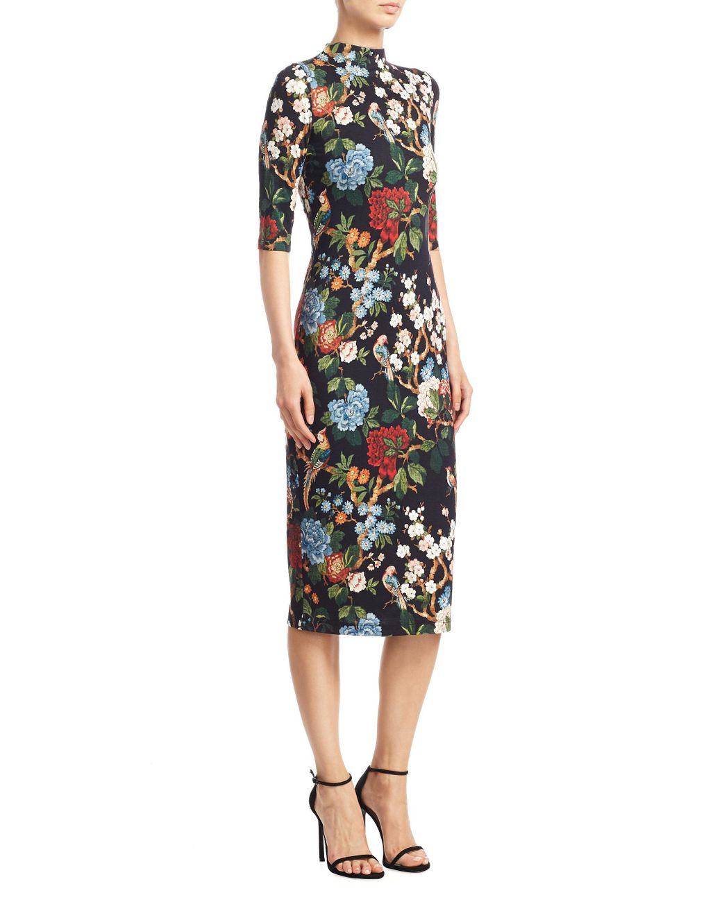 alice and olivia delora mock neck dress