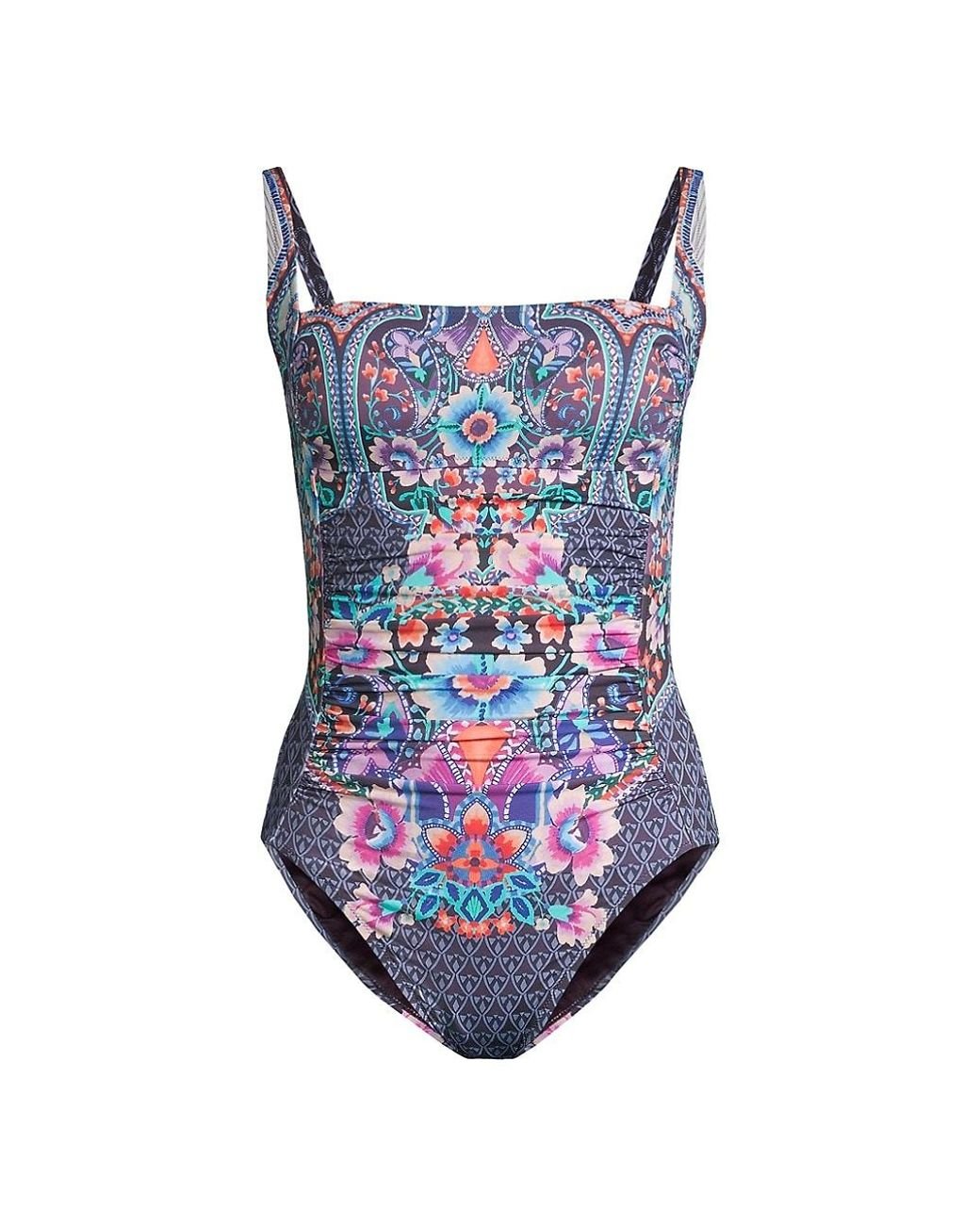 Johnny Was Synthetic Saba Bandeau Onepiece Swimsuit in Blue Lyst