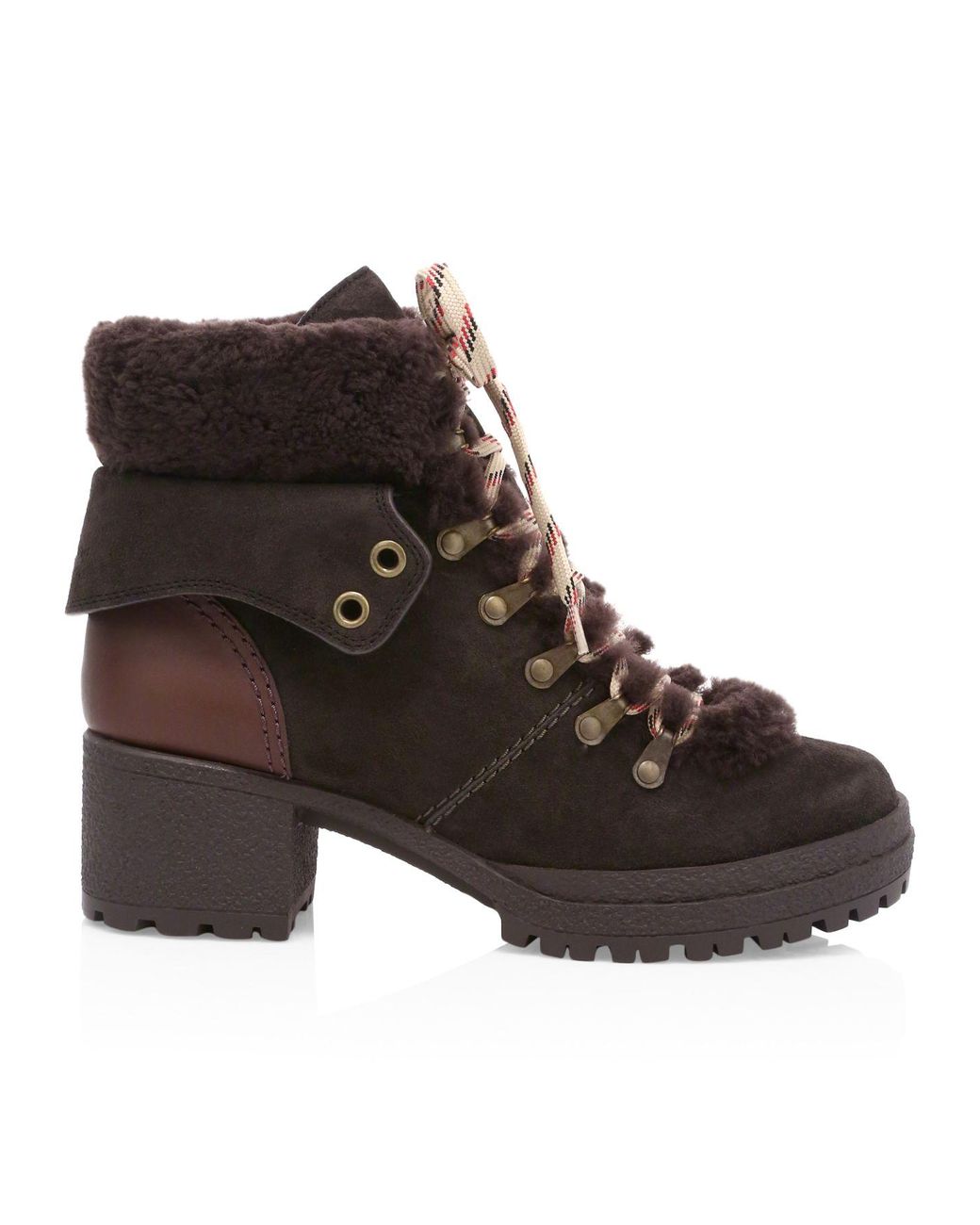 see by chloe eileen flat shearling hiker boots