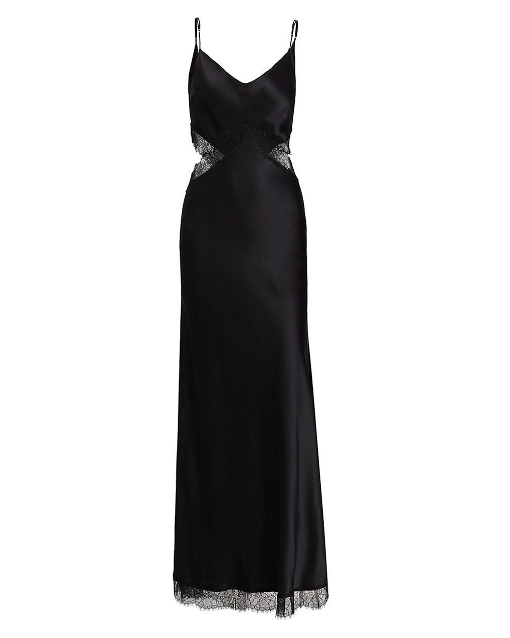 DANNIJO Silk Cut-out Lace Slip Gown in Black | Lyst