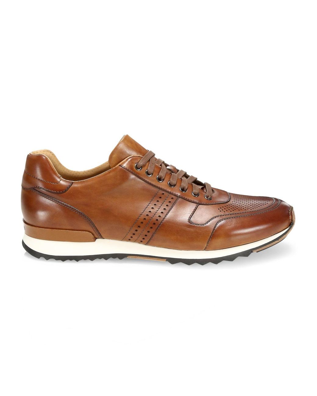 Saks Fifth Avenue Collection Leather Sneakers in Cognac (Brown) for Men ...