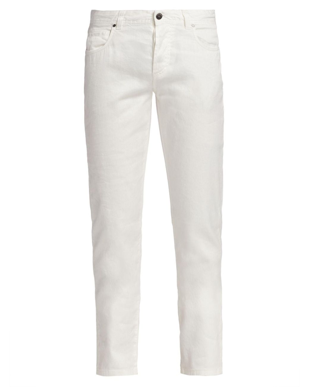 Loro Piana Regular-fit Five-pocket Linen Blend Pants in White for Men ...