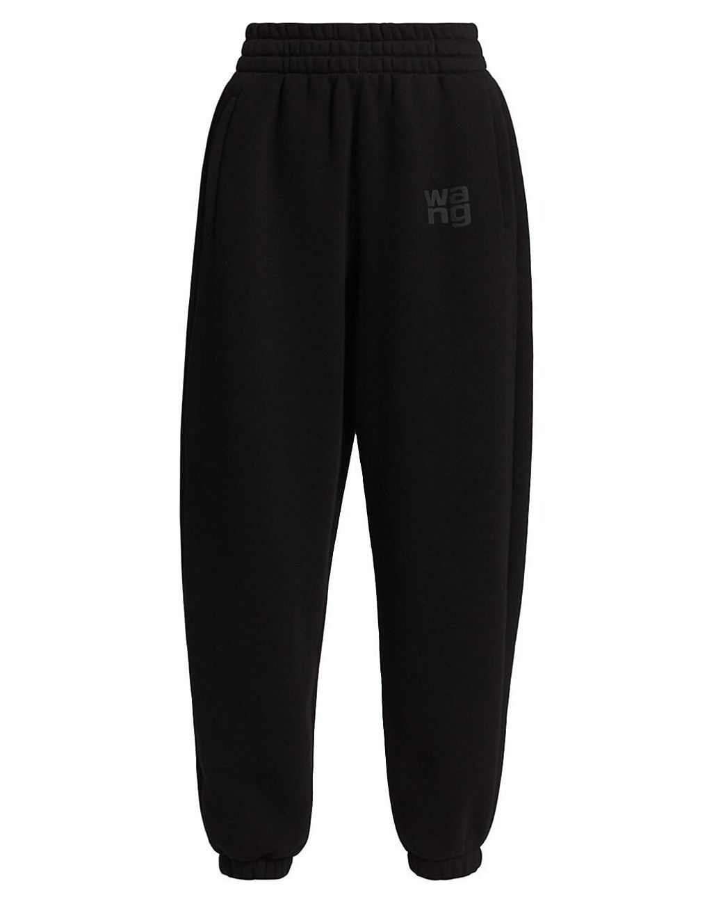 T By Alexander Wang Essential Terry Puff-logo Sweatpants in Black | Lyst