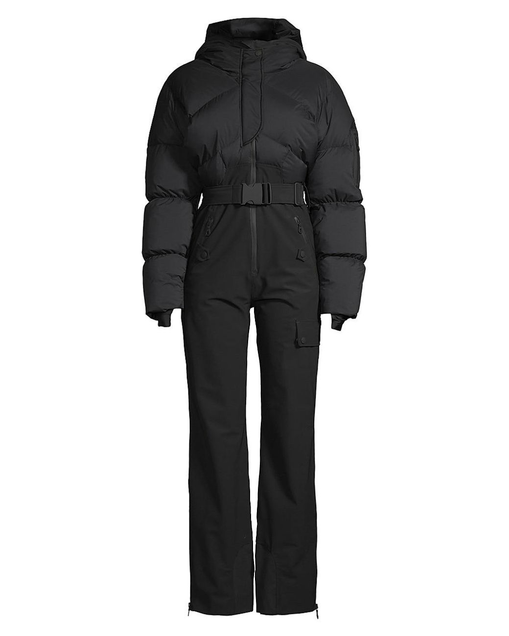 CORDOVA Sommet Belted Shell Down Puffer Ski Suit in Black | Lyst