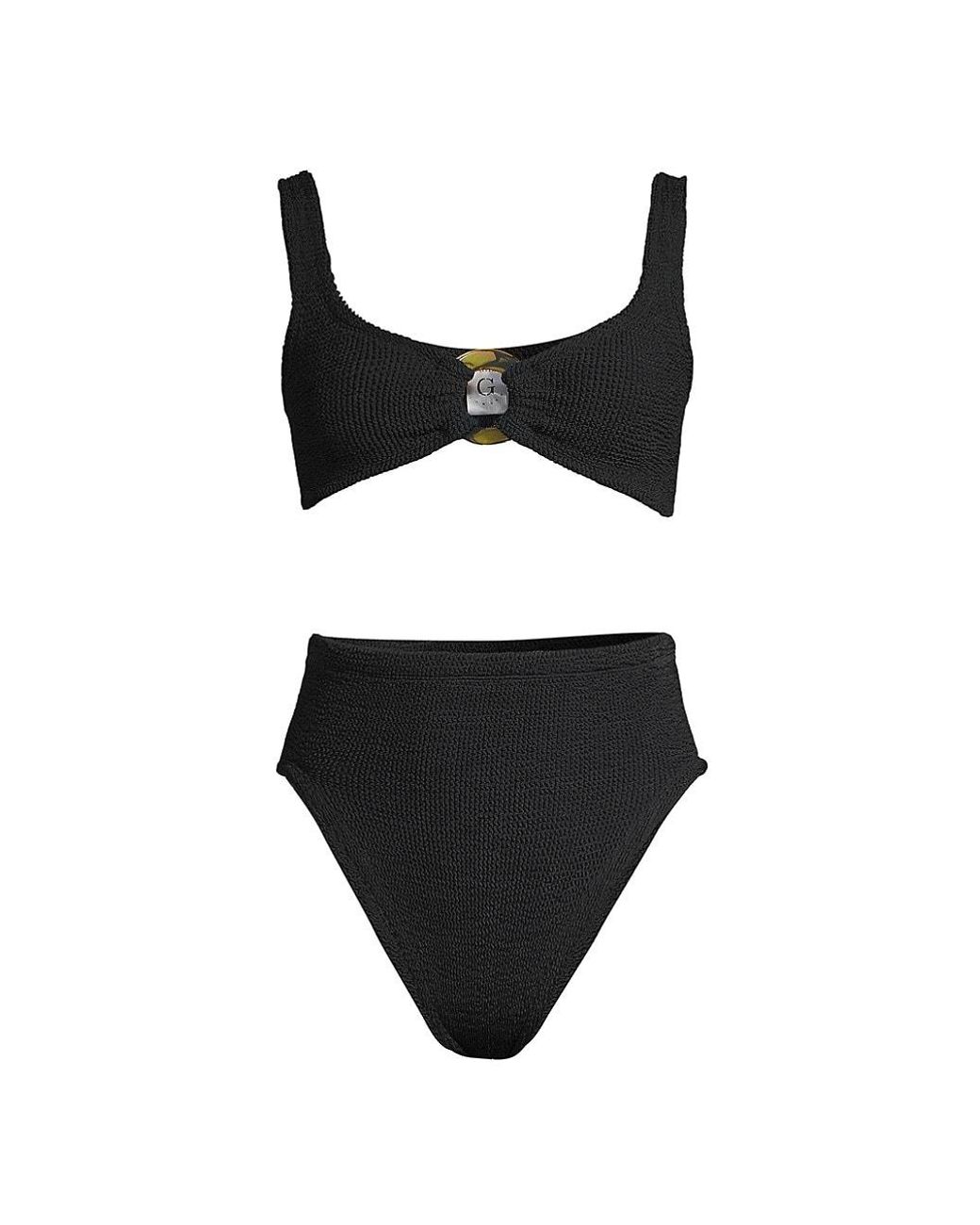 Hunza G Synthetic Nadine Bikini Set in Black | Lyst