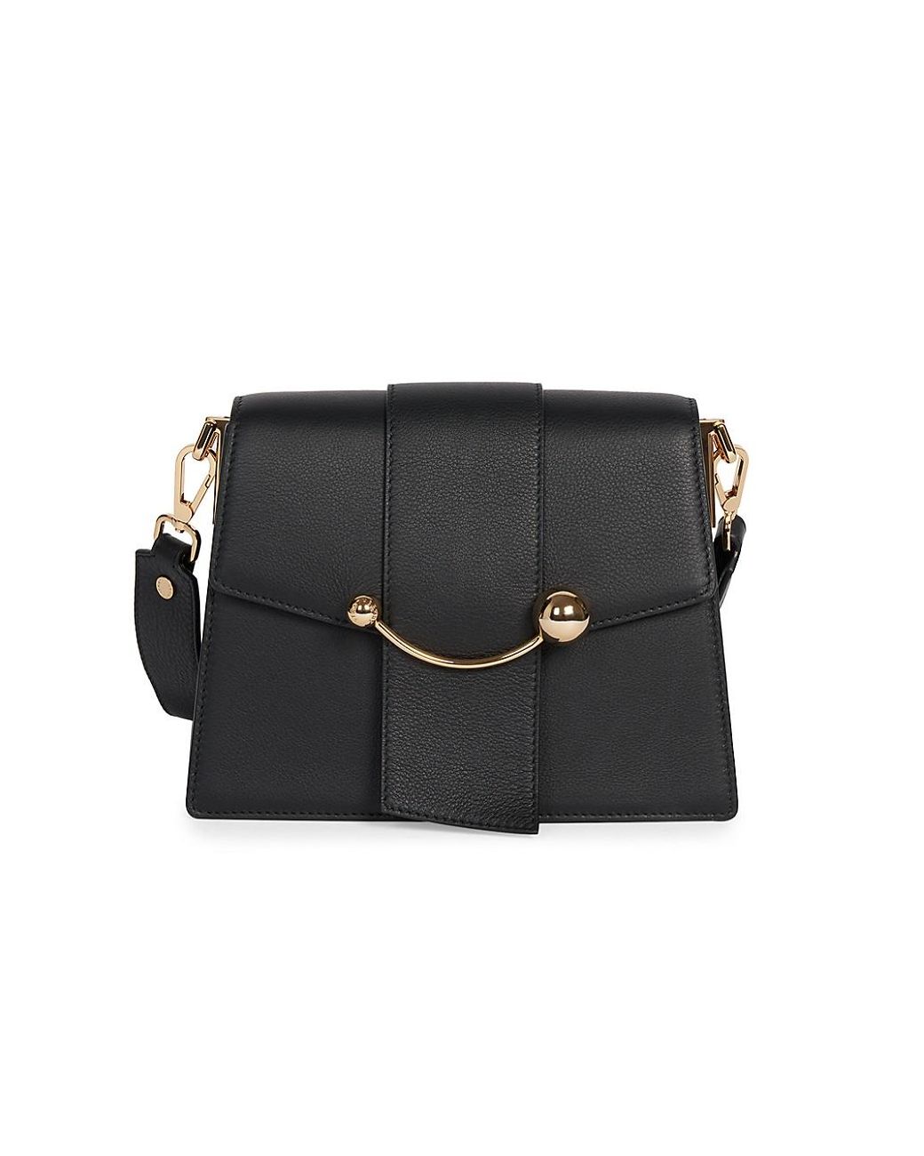 Strathberry Box Crescent Leather Shoulder Bag in Black - Save 21% - Lyst