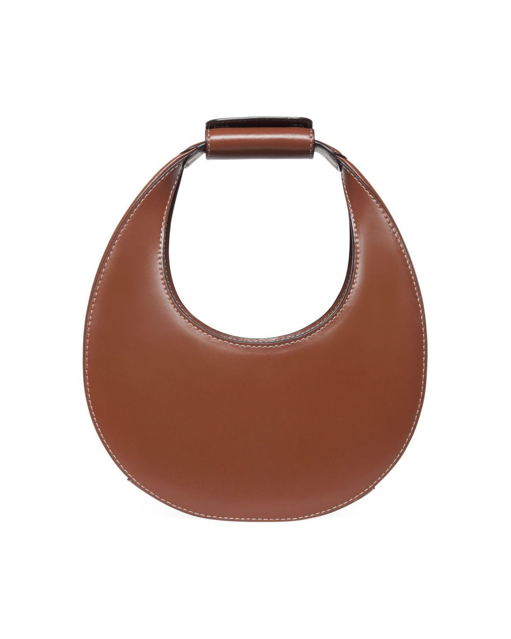 STAUD Mini Moon Leather Hobo Bag in Tan (Brown) - Lyst